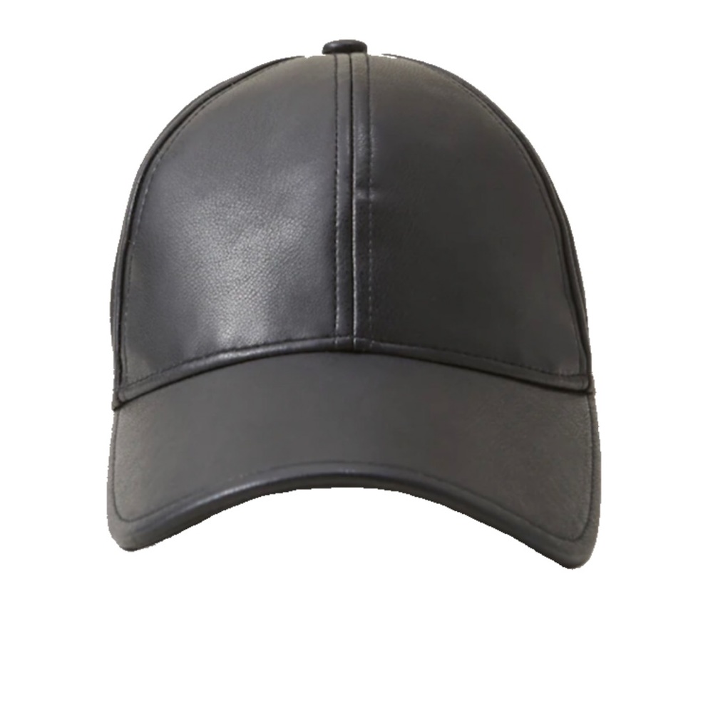 Abercrombie & Fitch || faux leather baseball hat